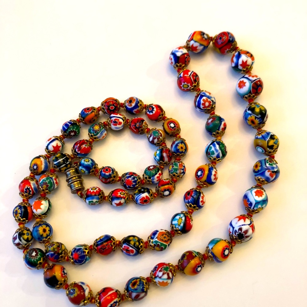 Italy Venetian Millefiori Glass Necklace